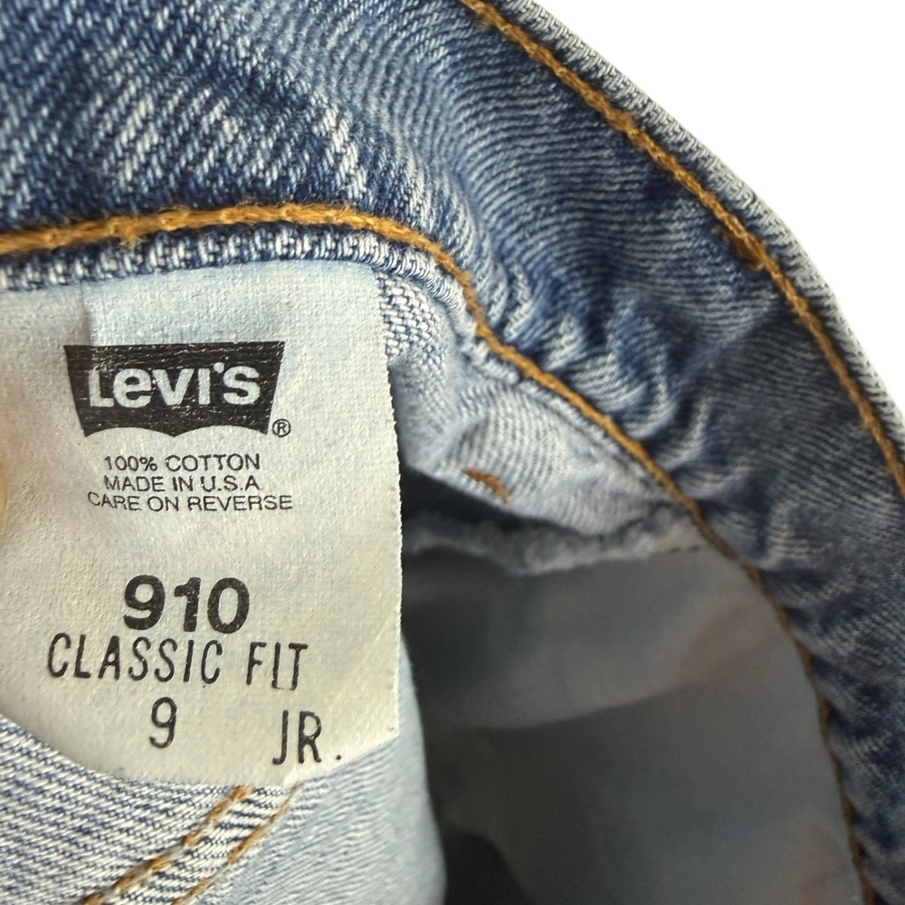 Vintage 90s Levis 910 Womens 9 Junior Classic Fit Distressed Denim Jean Shorts - Picture 6 of 8